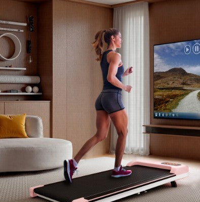 Folding Under Desk Walking Pad Treadmill With Adjustable Incline, 1-6 Km H Low Noise For Home Office, LED Display, Magnetic Remote Control, Transport Wheels Plug, Black.