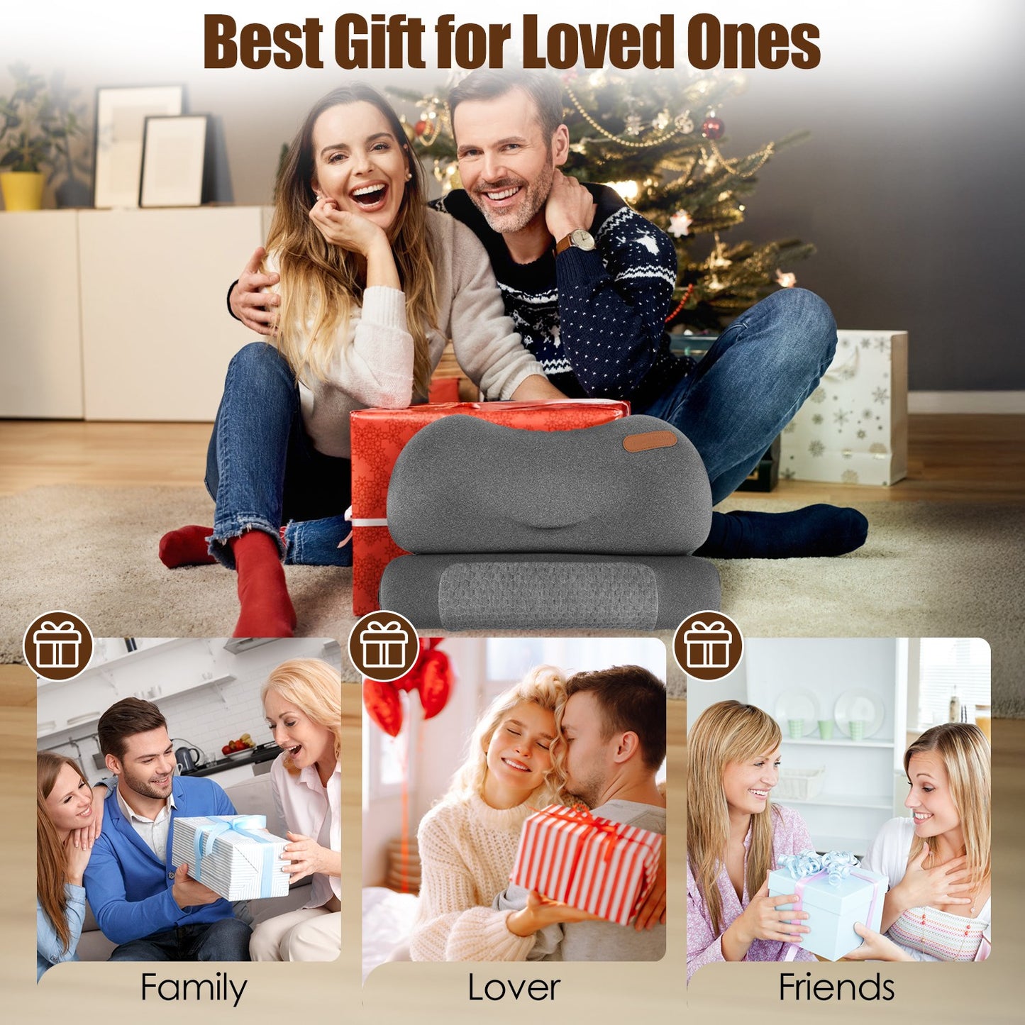 USB Heated Neck Pillow Zero Pressure Memory Foam Cervical Neck Pillow Heated Bed Pillow With Eye Mask Adapter For Pain Relief