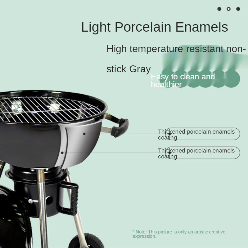 Home Outdoor BBQ Grill Portable Grill 3.5 Inch Charcoal Grill Heat Resistant Pressure Resistant Grill