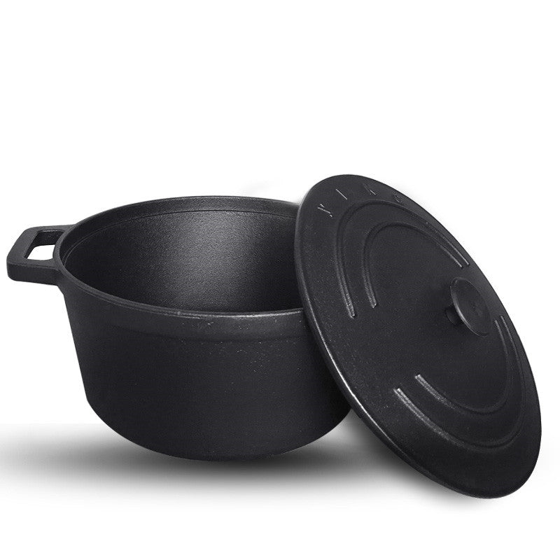 Old-Fashioned Binaural Stew Pot Deepened and Thickened 30CM Traditional Cast Iron Pot
