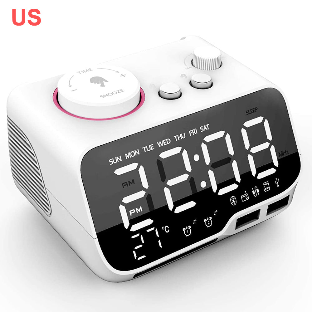 Radio Bluetooth Audio Speaker Bedside Alarm Clock Player All-In-One Can Charge Mobile Phones