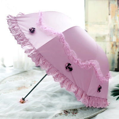 Sun Umbrella Lace Female Sunscreen And Anti-Ultraviolet Forest Eye Umbrella