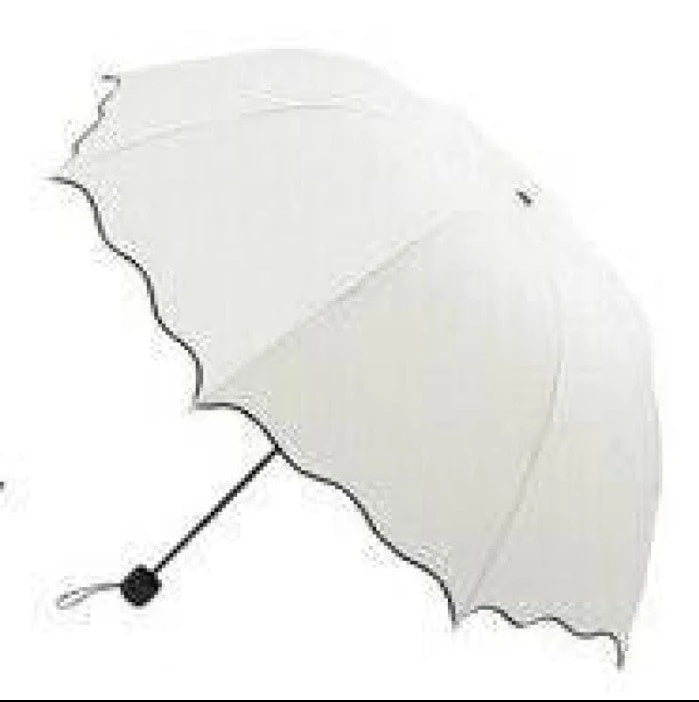 Folding Arched Ruffled Mirror Color UV Protection Umbrella Sun Protection Sun Umbrella