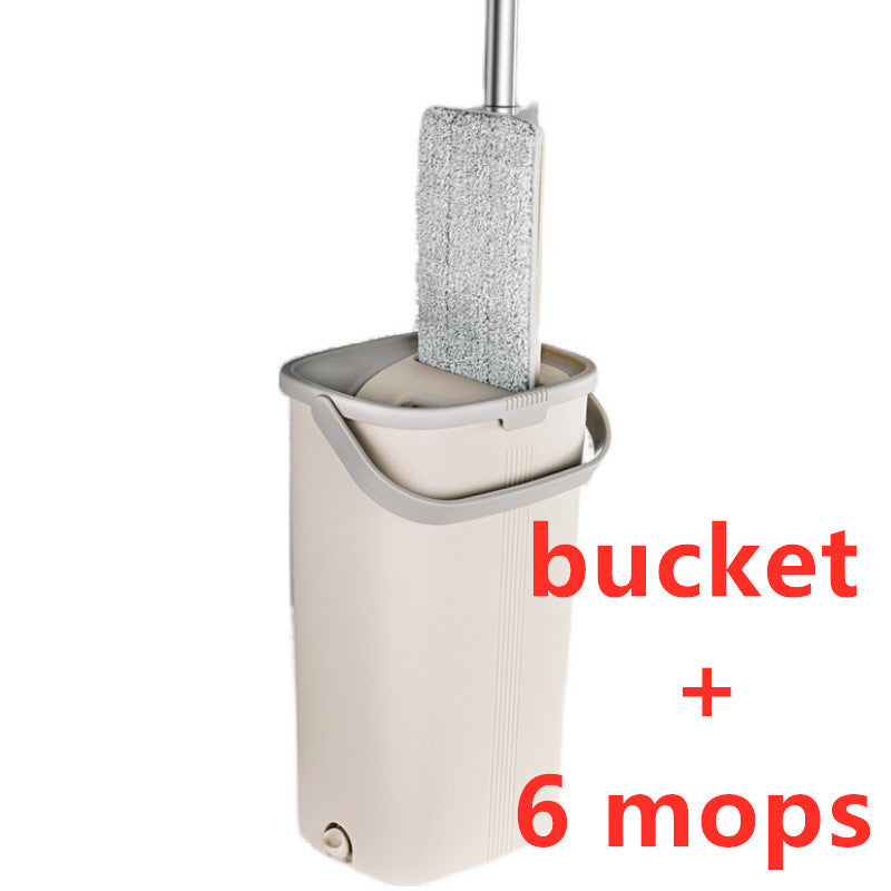 Household Hand-Washing Net Red Flat Lazy Mop Mop With One Mop And Wet And Dry Mopping