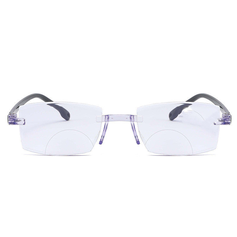 The New Frameless Diamond Cut Edge Reading Glasses Fashion Anti-blue Light