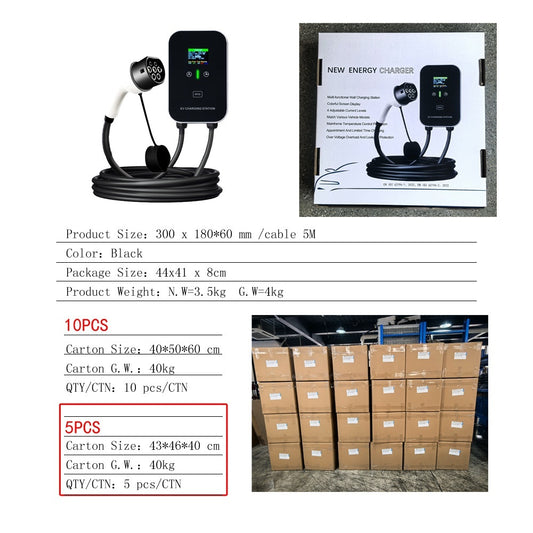 Charger 7KW AC Charging Pile GBT New Energy Electric Vehicle Universal Device