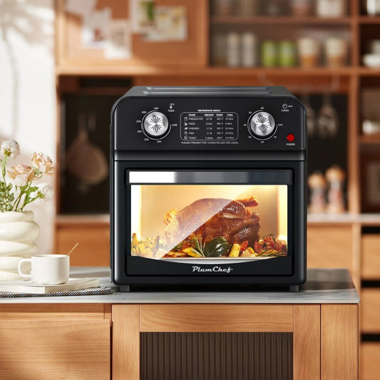 12-Liter-Heißluftfritteuse mit Doppelknopfsteuerung, gesunder, ölfreier Kochofen