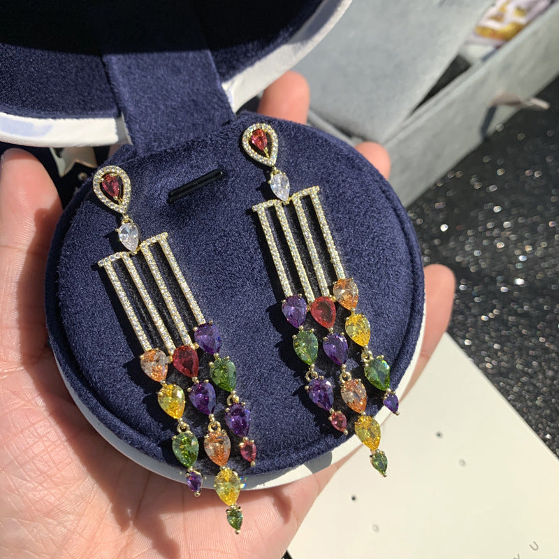 Colorful Micro-set Zircon Earrings