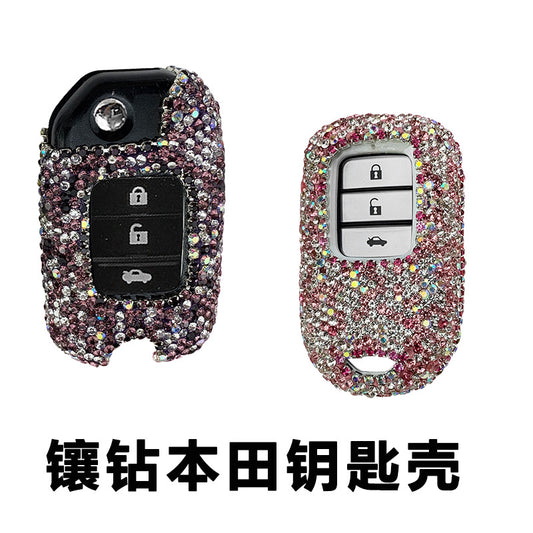 Applicable To Honda's Tenth Generation Civic Jade Accord Xrv Crown Road Crv Lingpai Haoying Car Key Case Shell Set Diamond Female