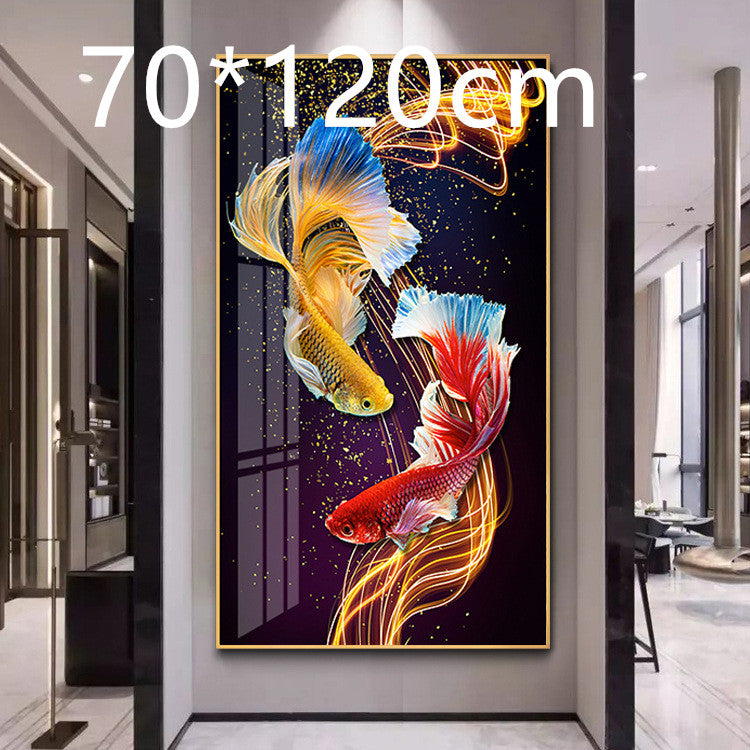 Double koi fish living room entrance 5d diamond painting