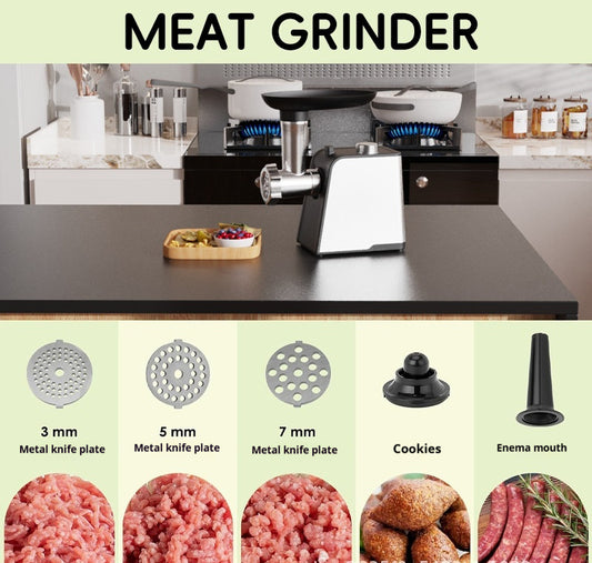 Small Household Multi-functional Stainless Steel Automatic Sausage Meat Grinder Meat Mincer Minced Pepper Garlic Paste