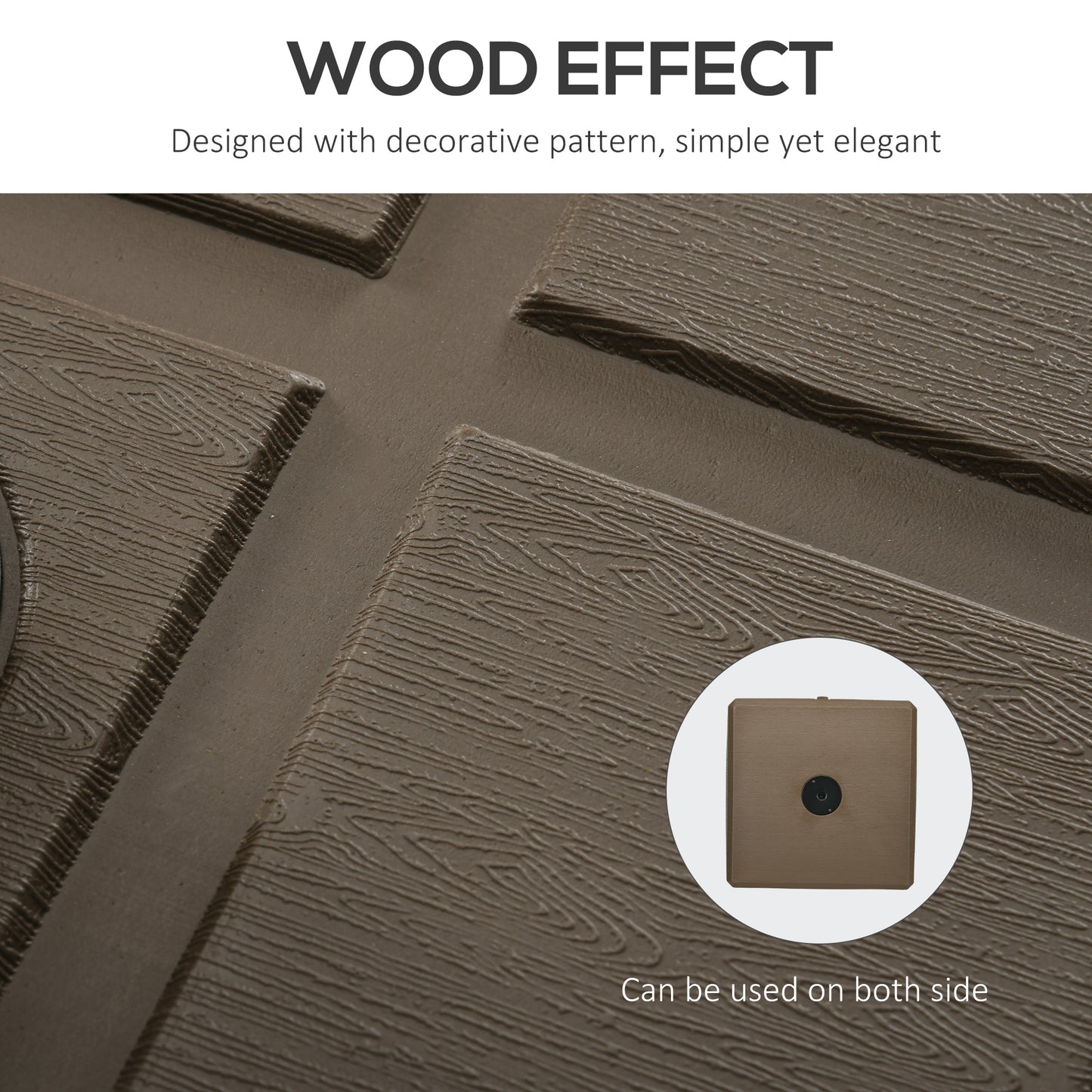 Umbrella Stand for 1.3", 1.5", or 1.9" Umbrella Poles, Fillable Umbrella Base, Brown