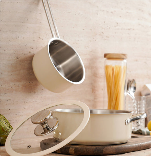 Stainless Steel 304 Double Bottom Pot Ceramic Paint Soup Pot