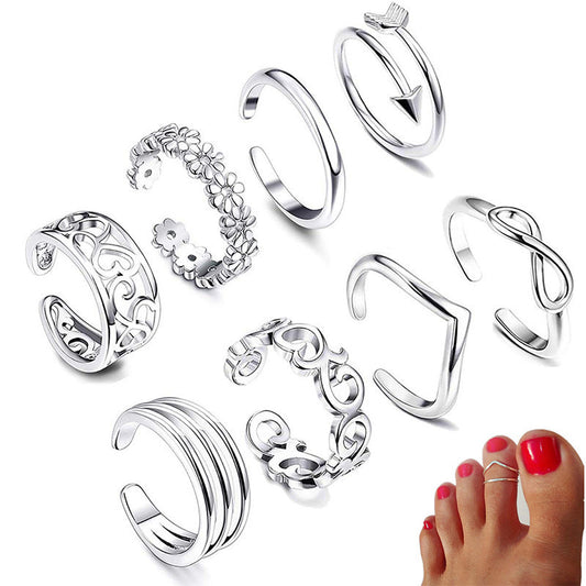Feet Rings Foot Personality Charm Rose Simple Rings Women's Rings