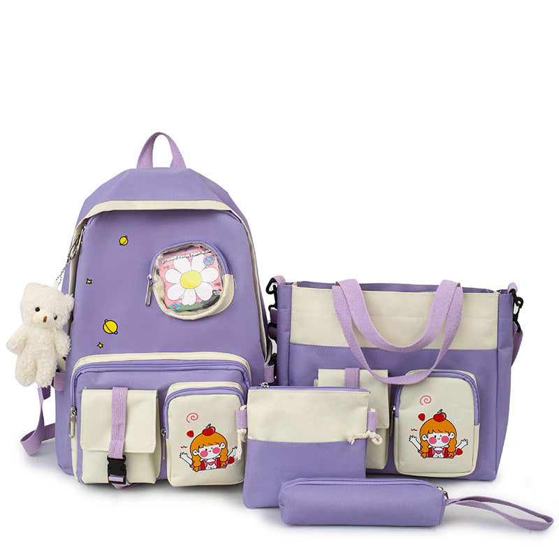 Schoolbag Girl Girl Cute High School Student College Student Large Capacity Backpack