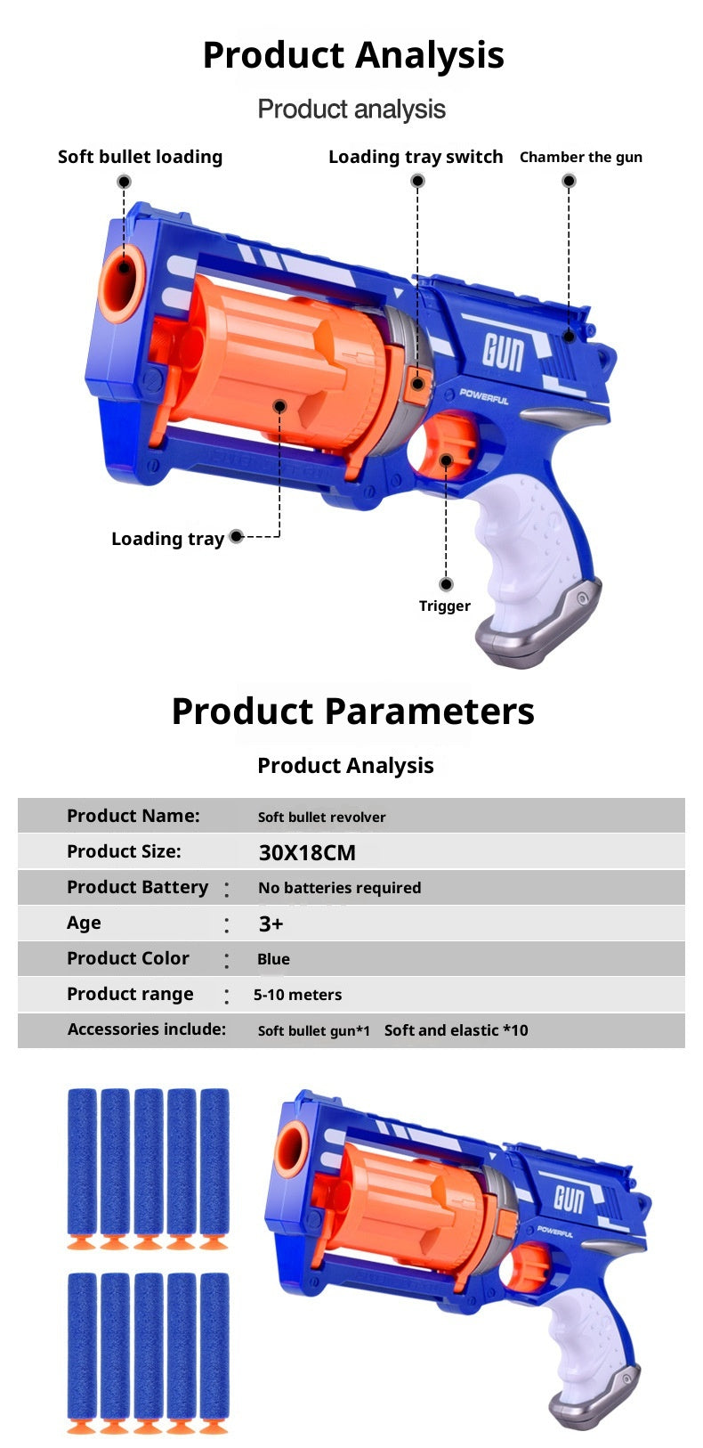 Toy Soft Bullet Gun Children's Revolver Toy