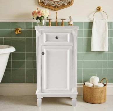 Bathroom Dressing Table With Basin, Dressing Table Sink Cabinet With Door, Independent Bathroom Storage Cabinet With Sink Set No Mirror And Faucet