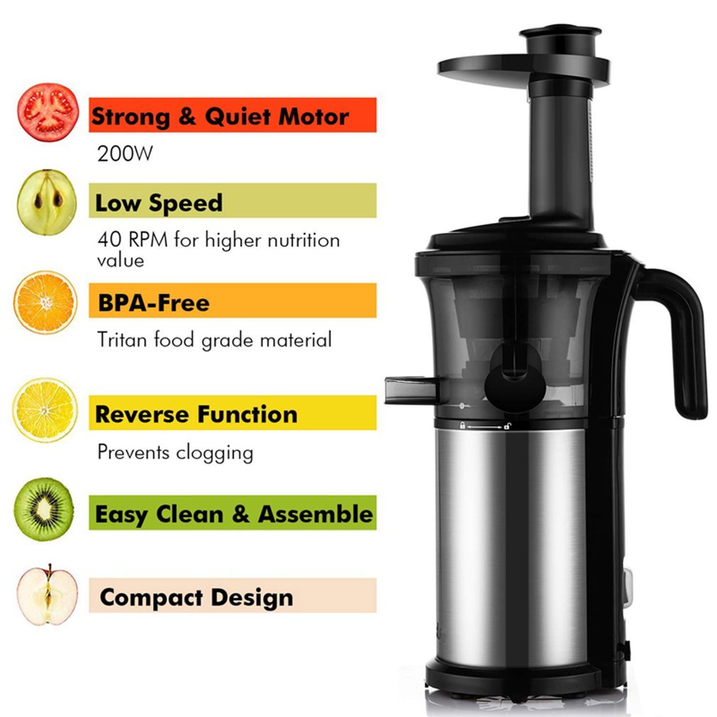 Stainless Steel Slow Grinder Juice Machine 40RPM