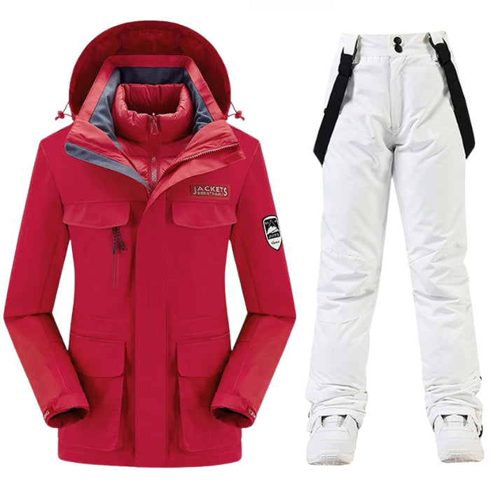 Womens 3-in-1 Outdoor Softshell Jacket Two-Piece Set