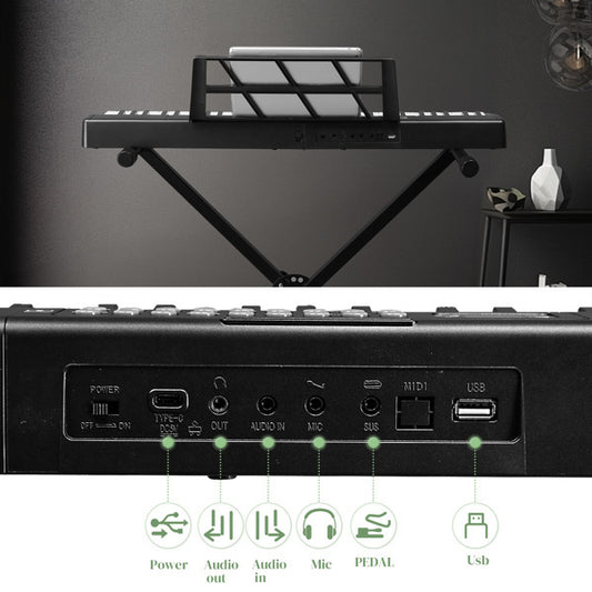 61 Key Half Hammer Keyboard, Portable And Foldable, Black Electronic Keyboard, Prohibited From Selling AM