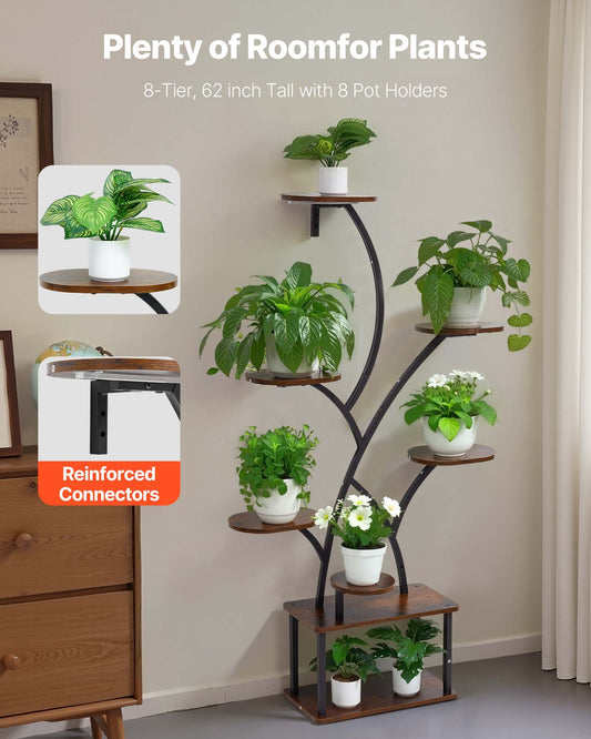 Pflanzenständer Mit Wachstumslichtern 8-stöckiges Pflanzenregal Blumenständer 3 Timer- & 10 Helligkeitsstufen Blumenregal Als Dekoration Für Wohnzimmer & Balkon