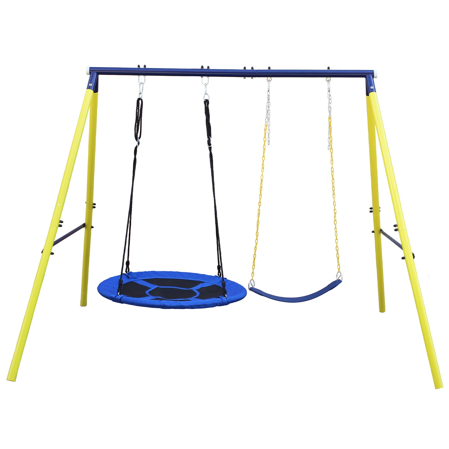 2 In 1 Swing Set With Hammock Swing, Belt Swing For