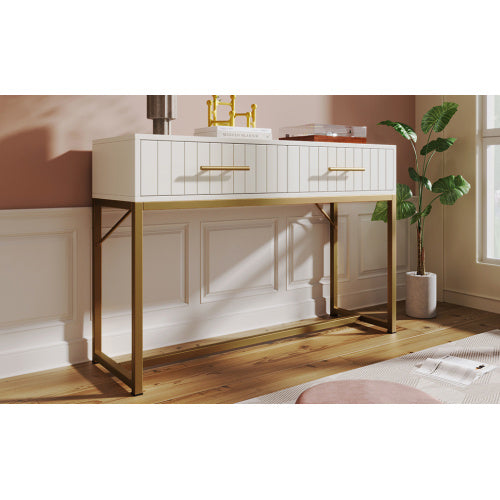 Dressing Table With 2 Drawers 75 Cm High ,Chest Of Drawers Bedroom Highboard White Sideboard Chest Of Drawers For Bedroom, White H76.5 W100 D45 Cm