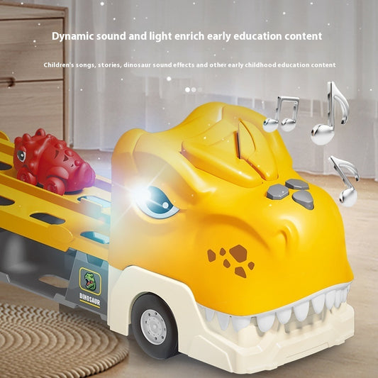 Oversized Children Dinosaur Deformation Catapult Track Car Toy