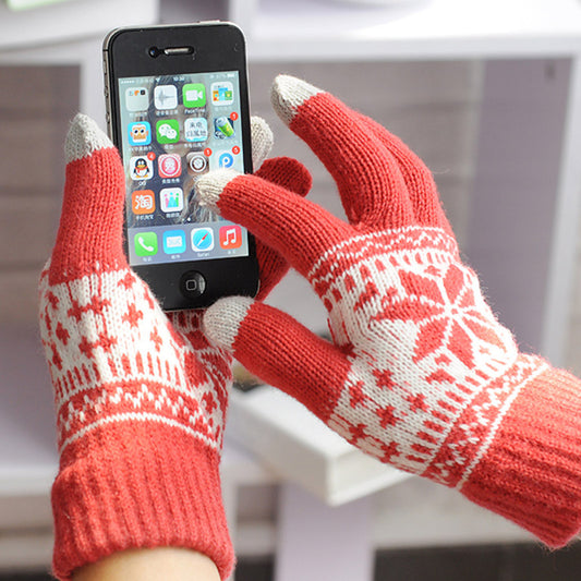Fashion double snowflake gloves