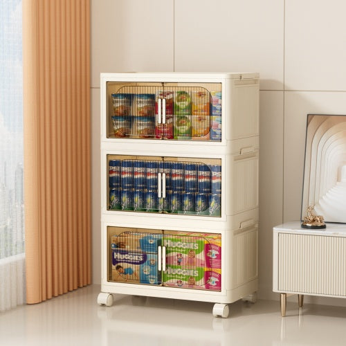 Collapsible Storage Bins With Magnetic Door Plastic Storage Cabinet With Wheels Closet Organizers And Storage Containers