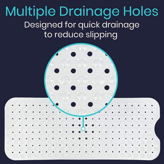 Non Slip Bath Mat Extra Large Shower Mat Bathtub Anti-Mold Rubber Strong Suction