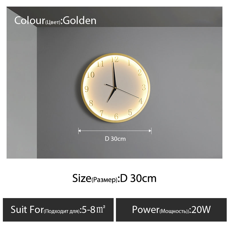 Modern Minimalist Living Room Mute Clock Wall Light