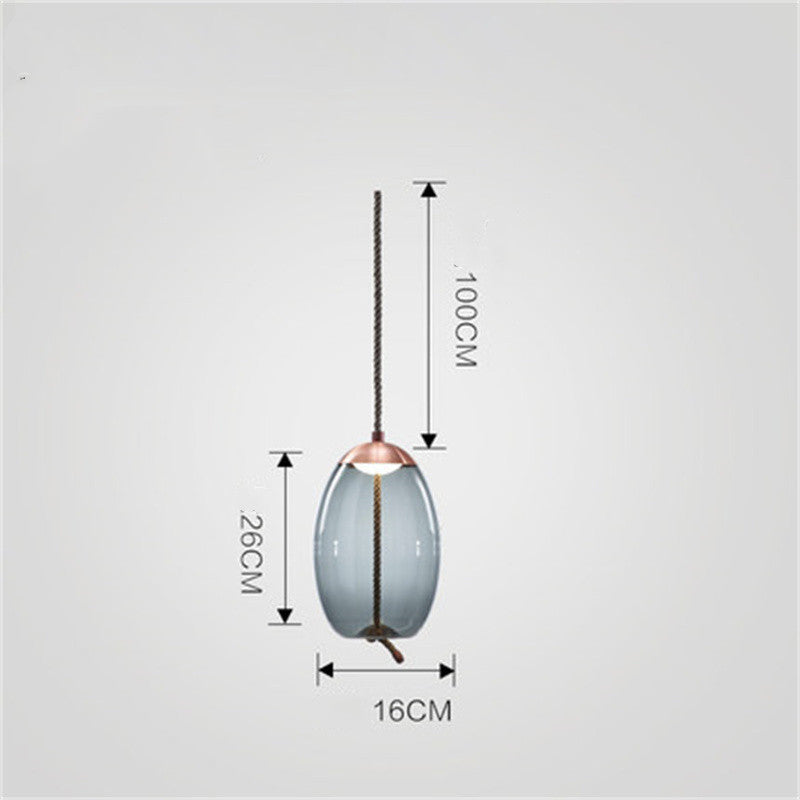 Modern Minimalist Living Room Bar Creative Single Head Glass Chandelier