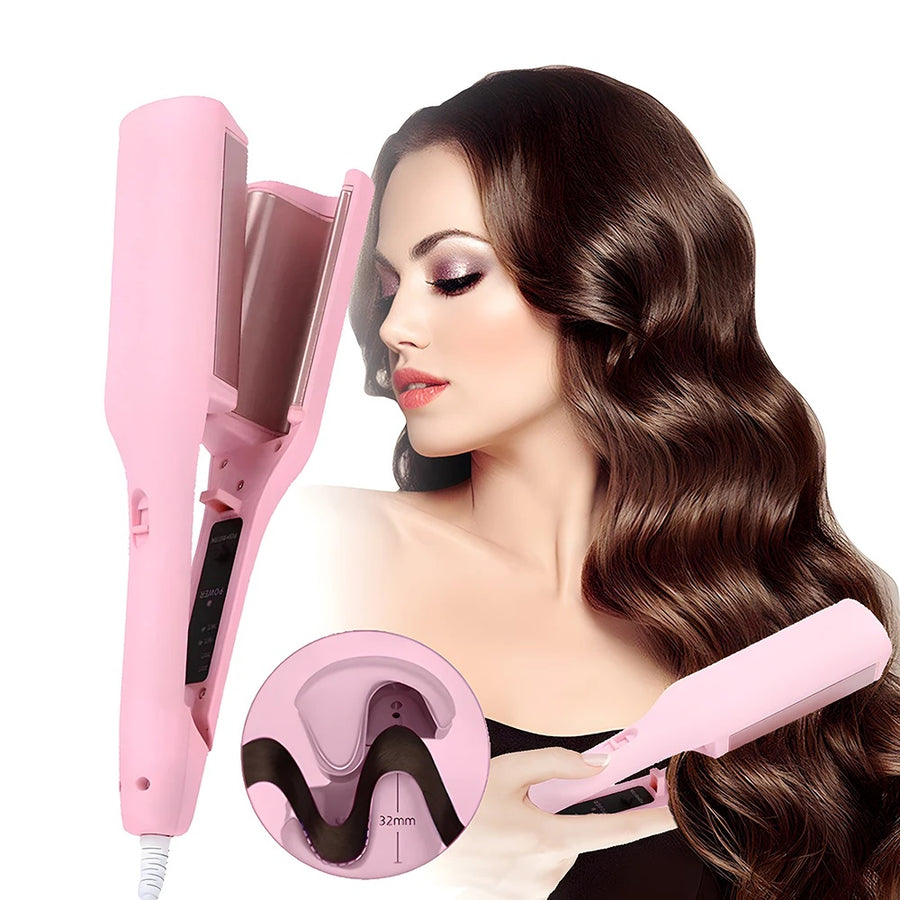 Hair Curling Iron 32mm Deep Wave Hair Curler 4 Temperature Adjustable Fast Heating Crimping Iron Styler Wand For All Hair Style