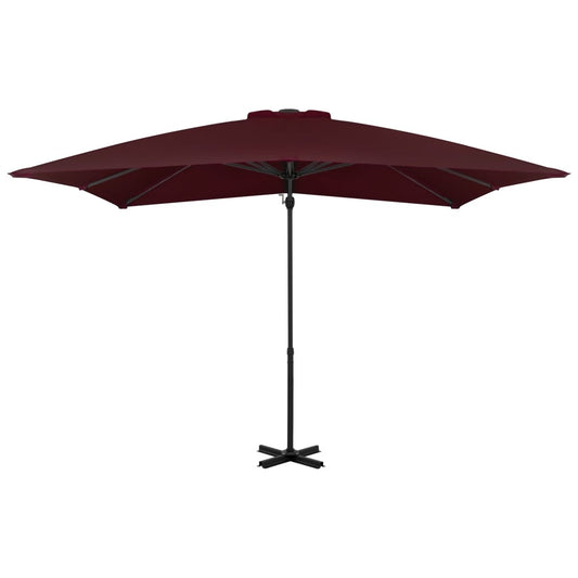 vidaXL Cantilever Garden Parasol with Aluminium Pole Bordeaux Red 250x250 cm
