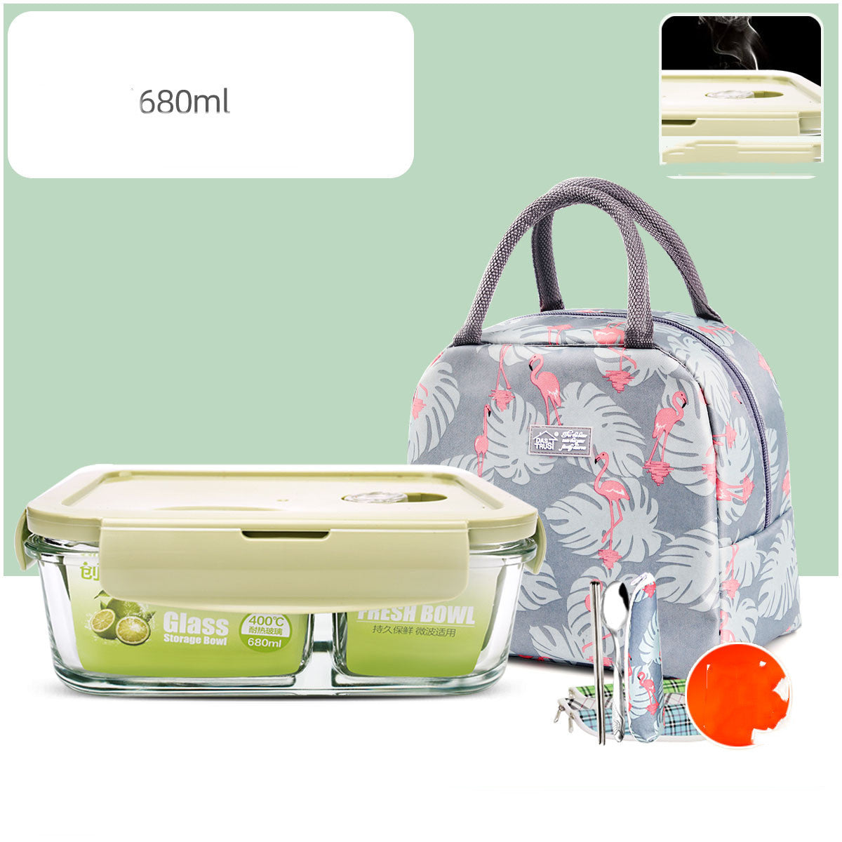 Microwaveable Glass Lunch Box For Office Workers