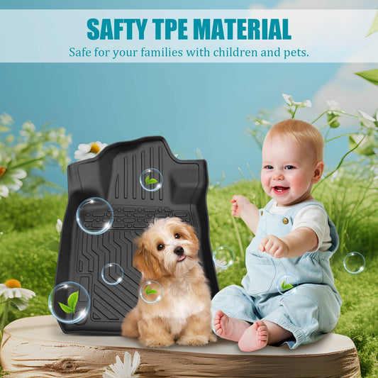 TPE Rubber All-weather 2 Row Floor Mat Liner Set For 2019-2024 Altima