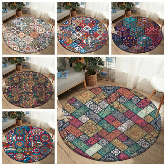 Flannel Carpet Mandala Printed Round