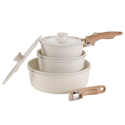 Removable Non-stick Cookware Suit Medical Stone Pan Milk Pot