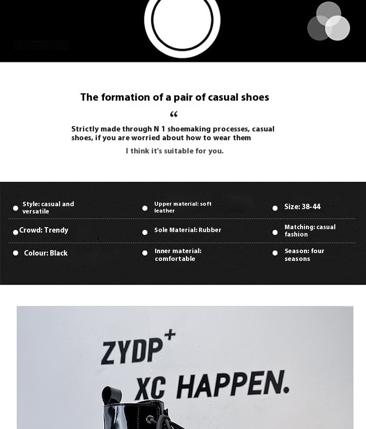 Neu Herren Martin Stiefel mit Blockabsatz und Plateausohle und runder Spitze