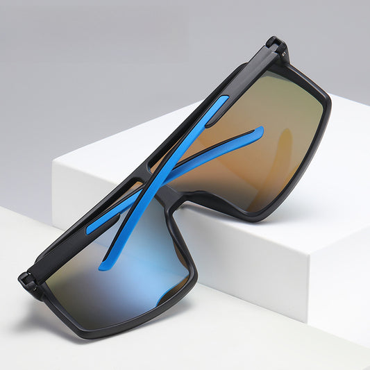 New TR90 One-piece Large-frame Sunglasses Trendy Men's Polarized Sports Sunglasses Riding Sunglasses Goggles 3034