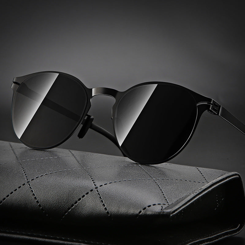 Runde Brille aus Metall, Edelstahl und Nylon