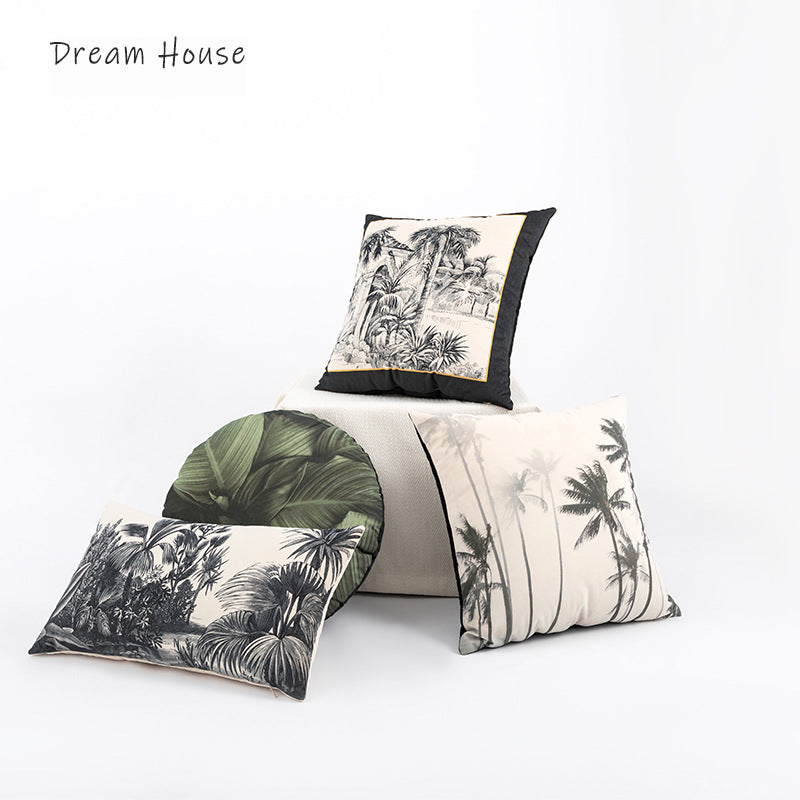 Funda de almohada con estampado de felpa retro de estilo country americano para sala de estar, cojín para sofá, modelo de lujo ligero, almohada para habitación al por mayor