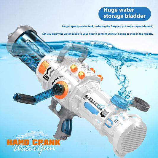 Continuous Hair Hand-cranking Gatling Water Gun Large Capacity Toy Water Gun