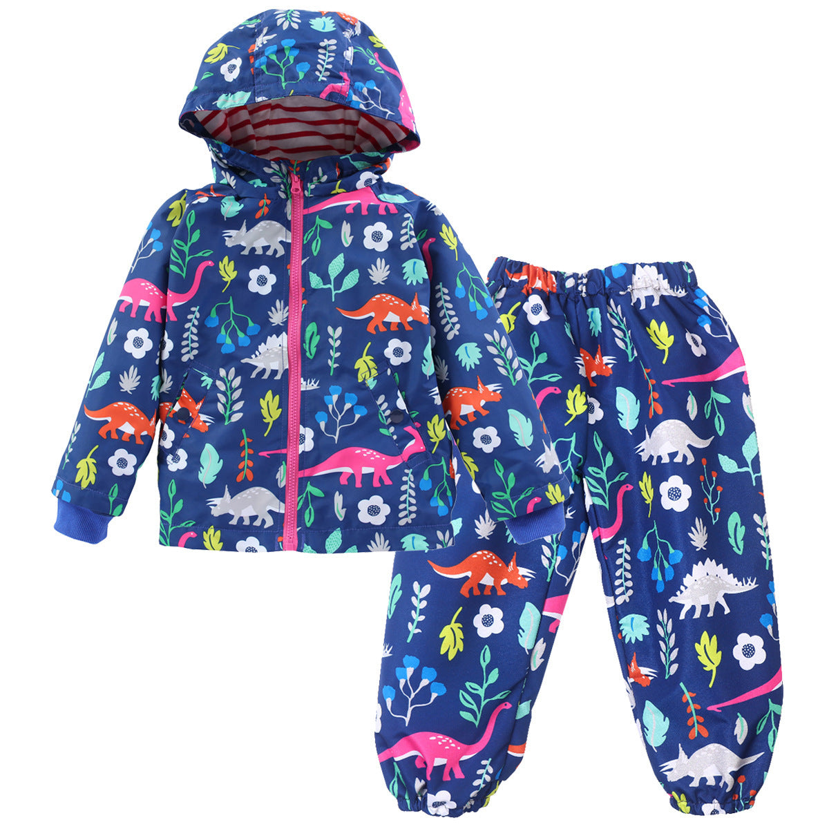 Cute Flowers Windproof And Rainproof Hooded Jacket