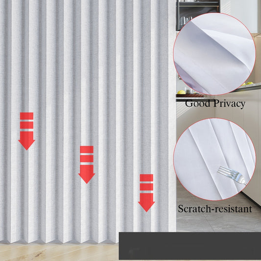 Household Solid Color Folding Partition Door Curtain