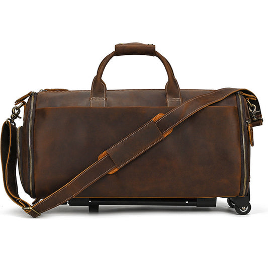 Horse leather trolley bag