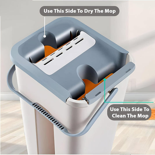 Juego de trapeador y balde multifuncionales para lavar y secar, con 10 almohadillas planas