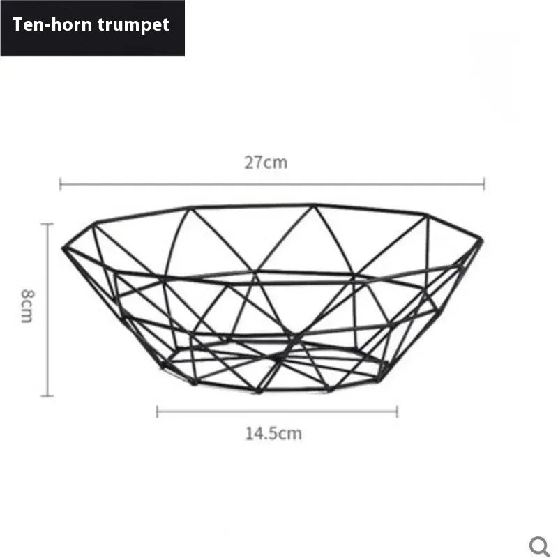 Simple Hollow Iron European Style Living Room Coffee Table Fruit Basket