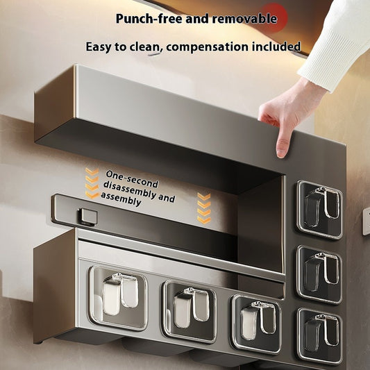 Q3Y Jiabangshou Kitchen Storage Rack Seasoning Box Multi-functional Bottle & Can Home Combination Set Wall Hanging Storage